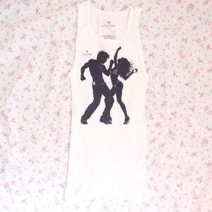 y2k saint pink dancing couple graphic ribbed tank
